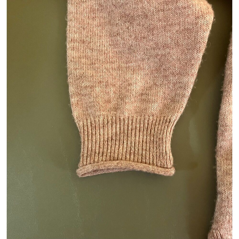 Lucky Brand v-neck fuzzy plush wool blend oversized slouchy sweater in mauve - Picture 9 of 12